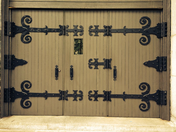 Door restoration in progress Cambridge MA